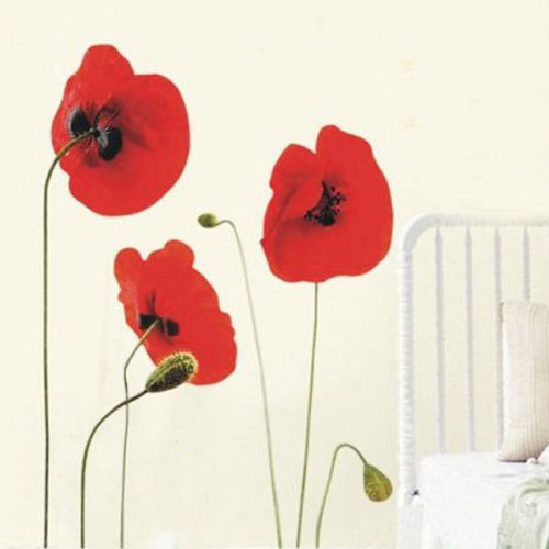 Walplus Poppy Flowers Wall Decal & Reviews Wayfair.ca